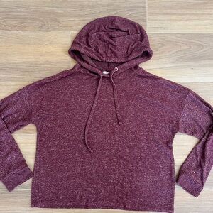 Women's Maroon Hoodie Top